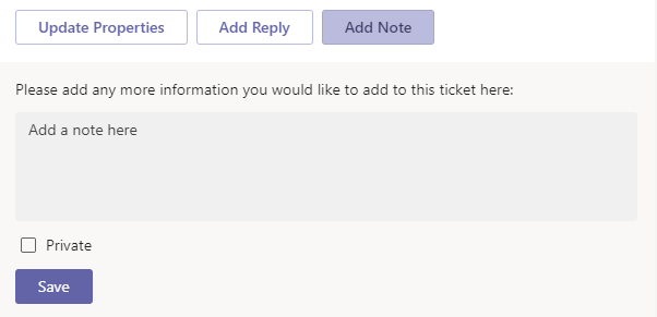 add a note in a ticket