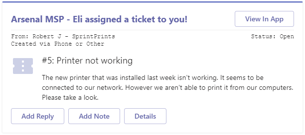 Ticket Assigned notification for agents
