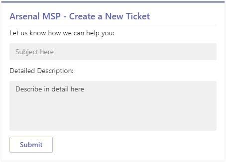create a new ticket in the support bot