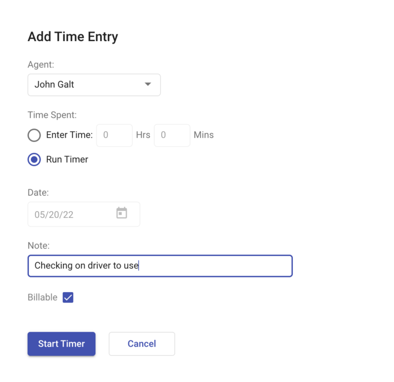 add time entry