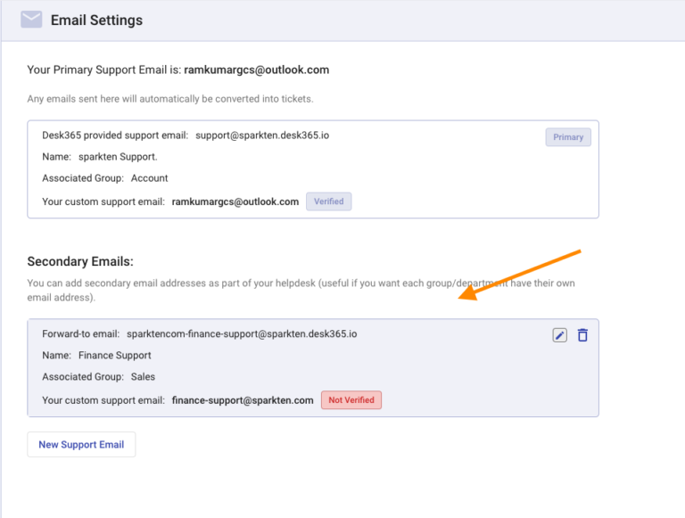adding secondary emails