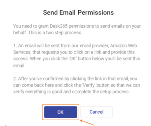 send email permissions on behalf of Desk365