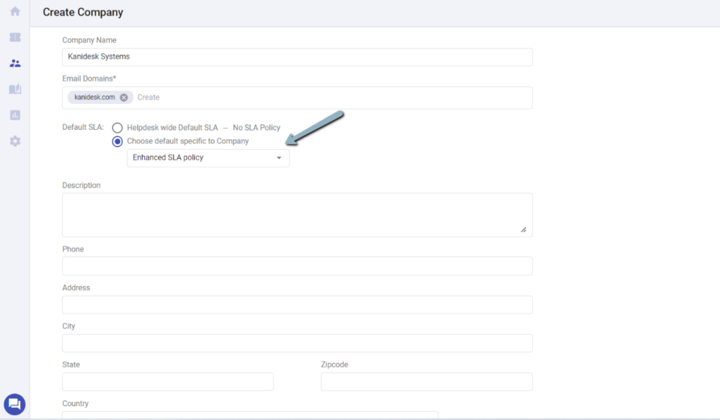 company wide default sla