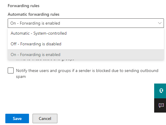on-forwarding is enabled option