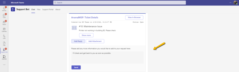 respond to tickets from support bot