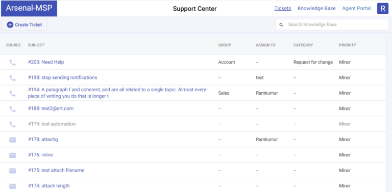 support portal saved column choices
