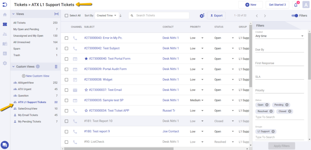 caching a ticket view in Desk365