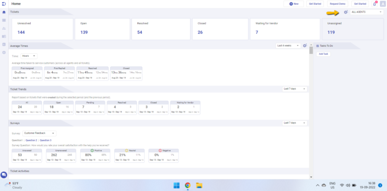custom statuses panel in the home tab