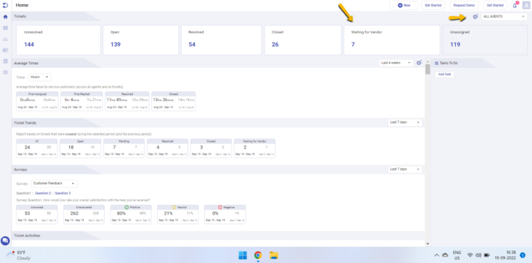 Common use case of home tab panels