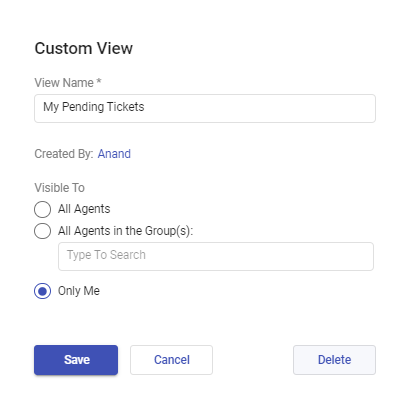 deleting a custom view in Desk365