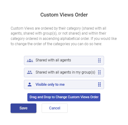reorder the custom views that you have created
