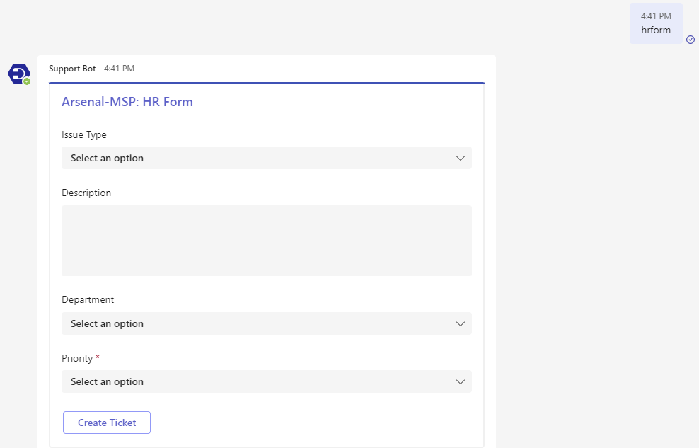 hr form in support bot
