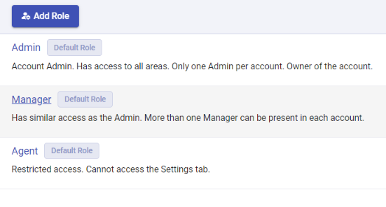 default roles in Desk365