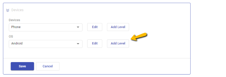 adding more levels under android dropdown choice
