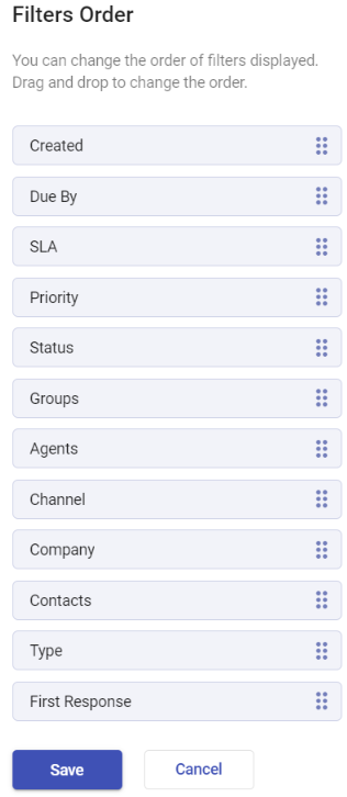 current filter orders in the agent portal