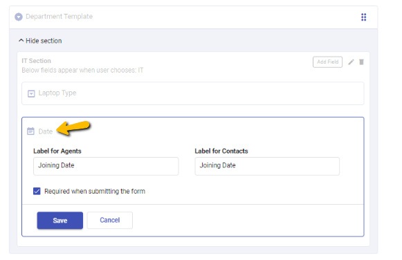 adding date field under IT section