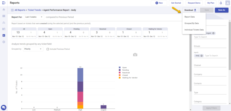 download report option