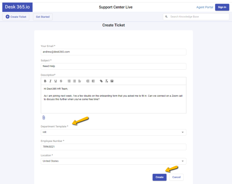 hr template example