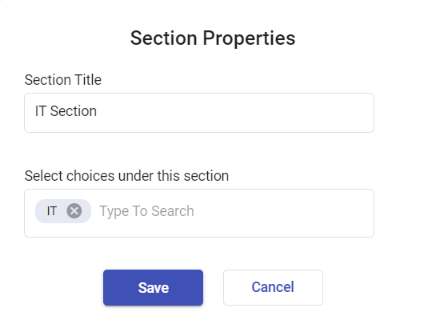 it section in department template