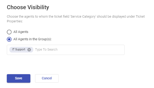 mapping service category ticket field to the IT Support Group