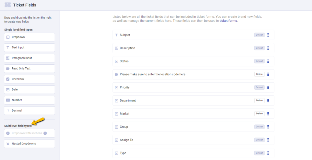 multi-level fields in Desk365