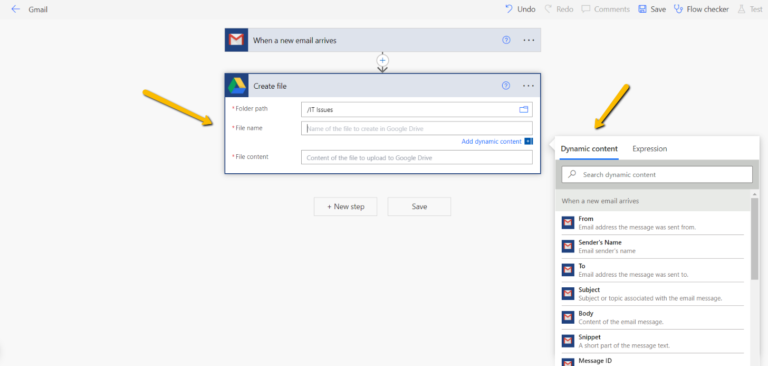 google drive and gmail integration in power automate