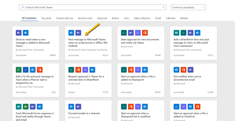 Outlook and Teams template