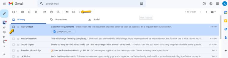 three dot icons found in the gmail