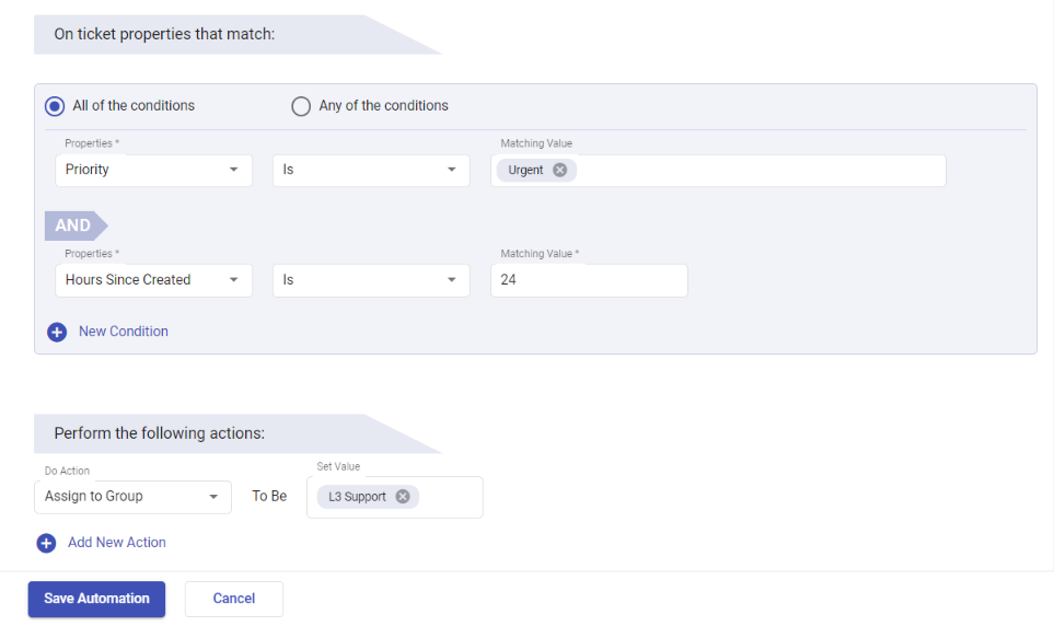 time trigger automation example in Desk365