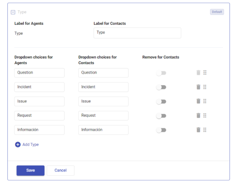 type ticket field choices
