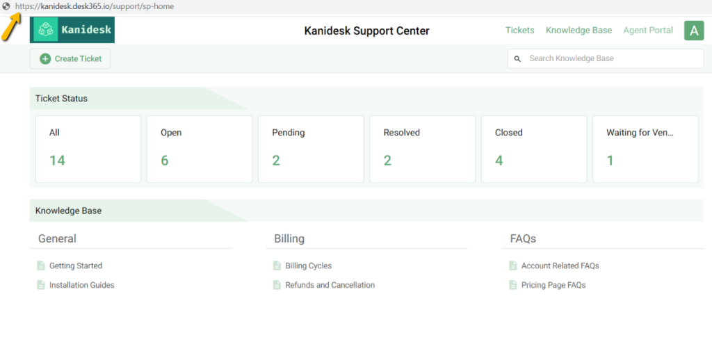 accessing the support portal in Desk365
