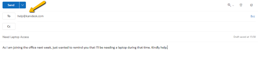 submitting a ticket via email