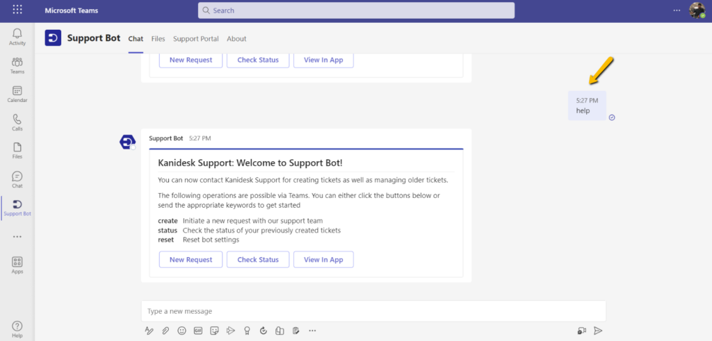 type any command in the support bot to make the welcome card appear