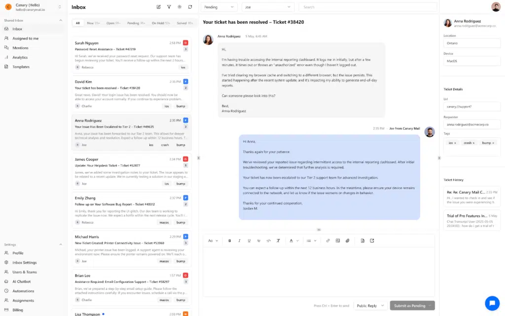 Canary Support