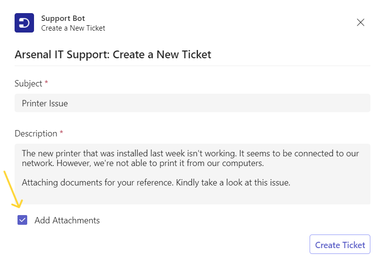 adding multiple attachment in teams