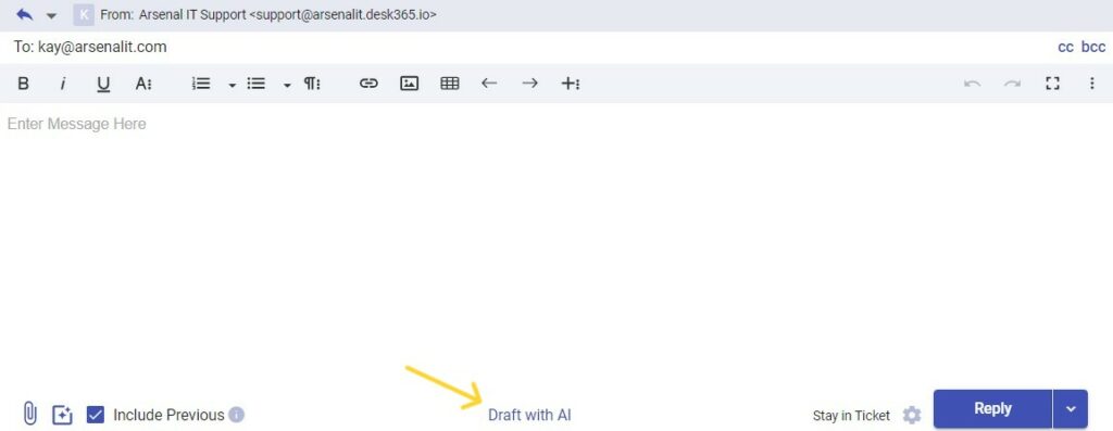 Draft with AI in Desk365