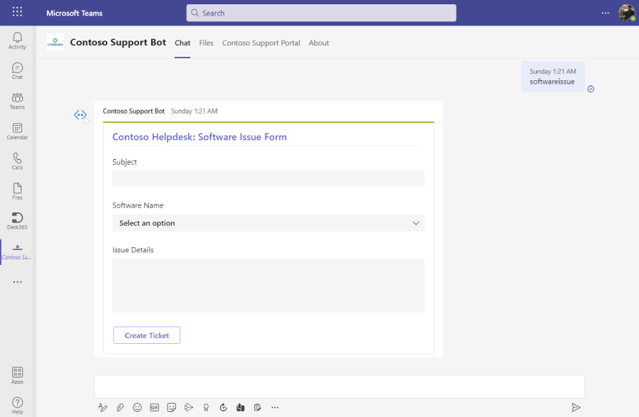 custom-support-bot-desk365-incident-management-microsoft-teams