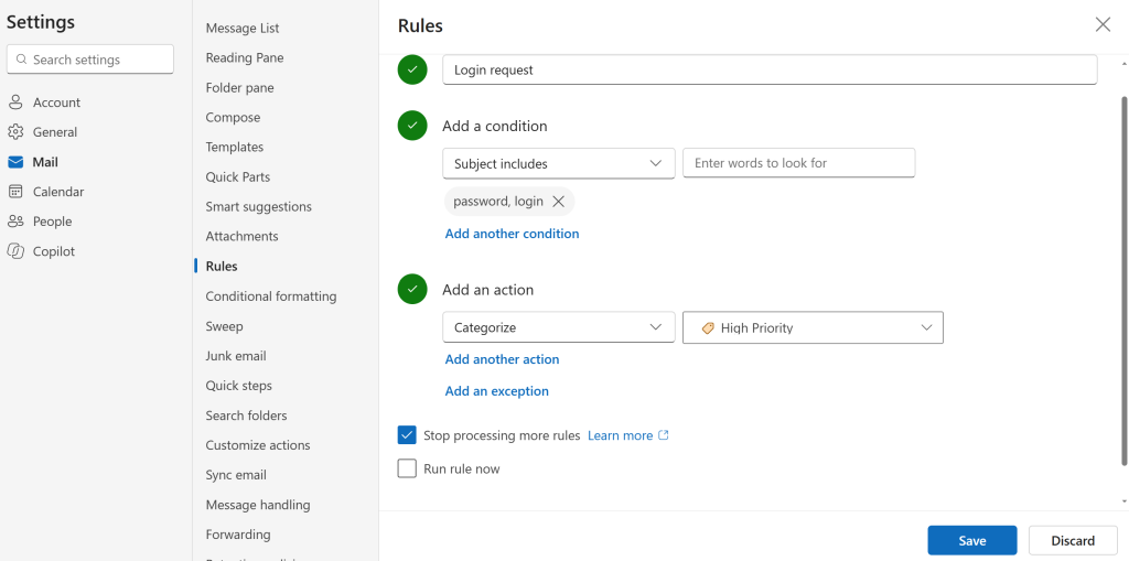 setting up outlook as a ticketing system