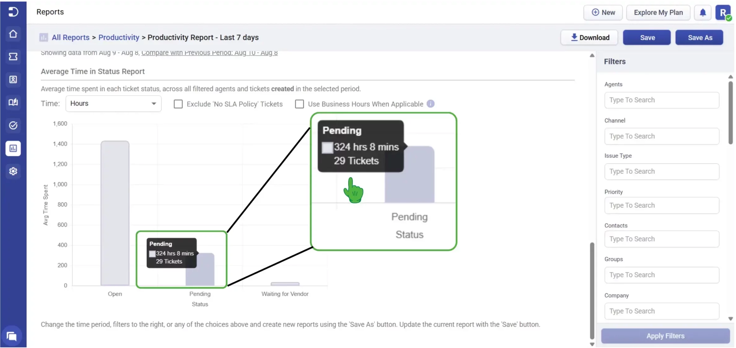 viewing-average-time-in-status-report-desk365
