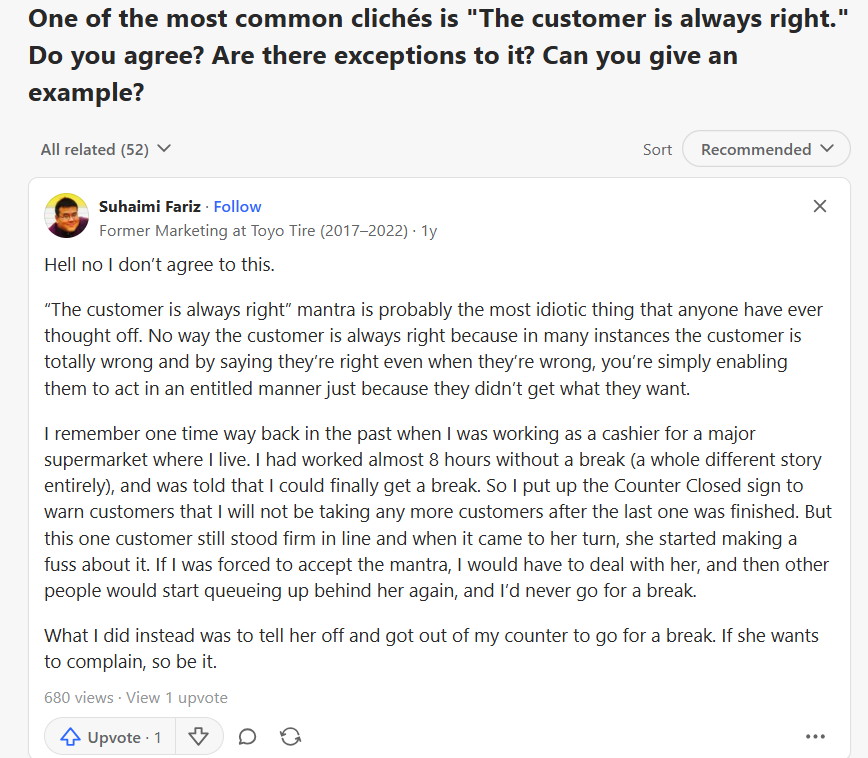 Is customer always right