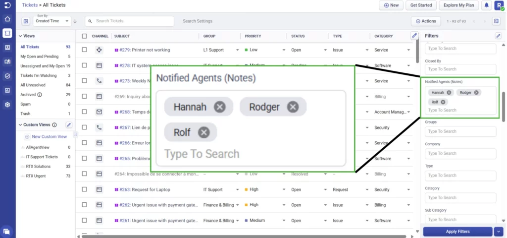 filter-tickets-by-notified-agents-desk365
