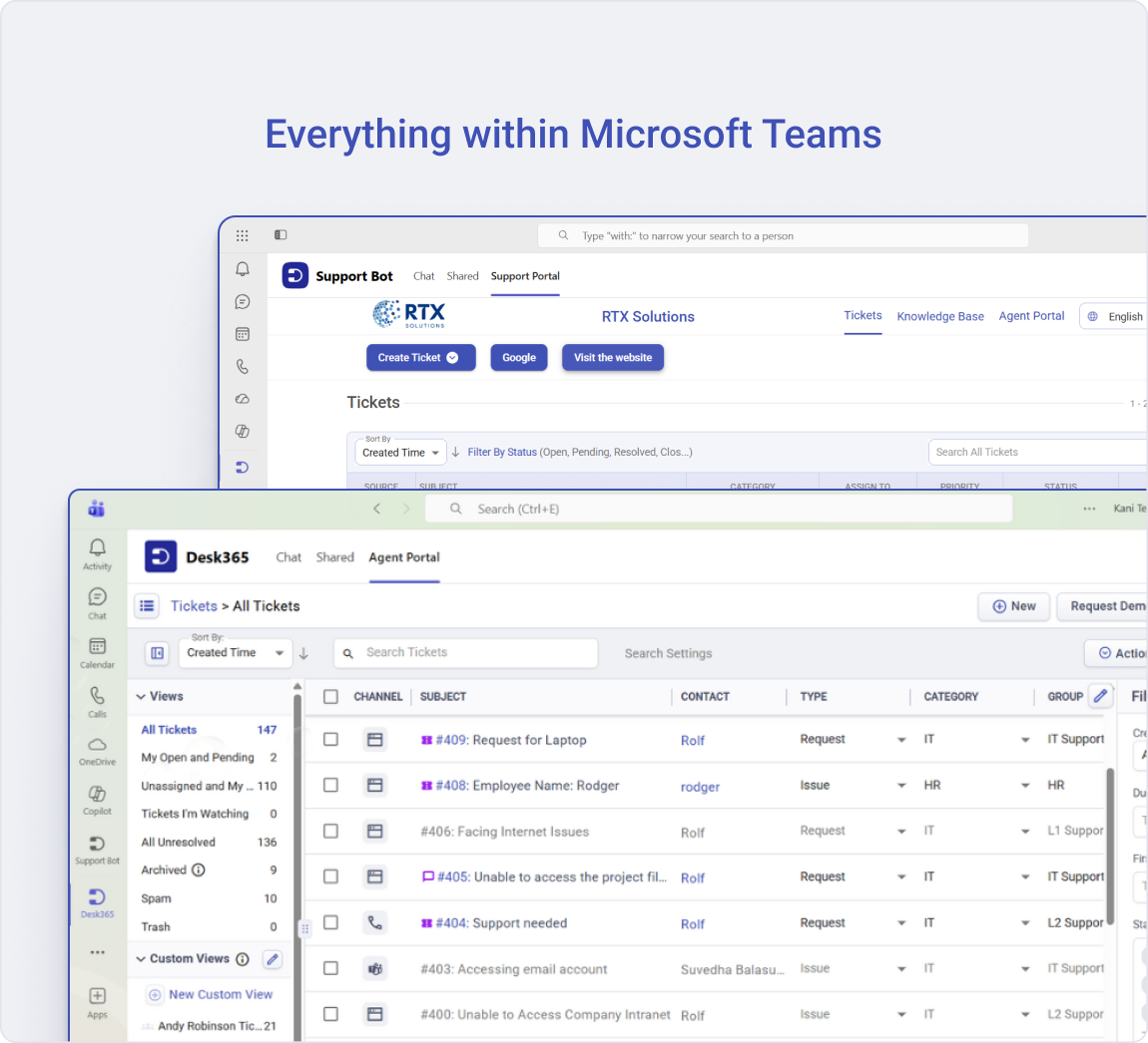 Microsoft Teams within Desk365