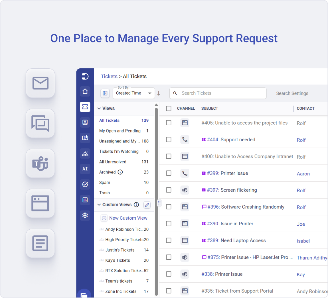 Desk365 omni-channel inbox